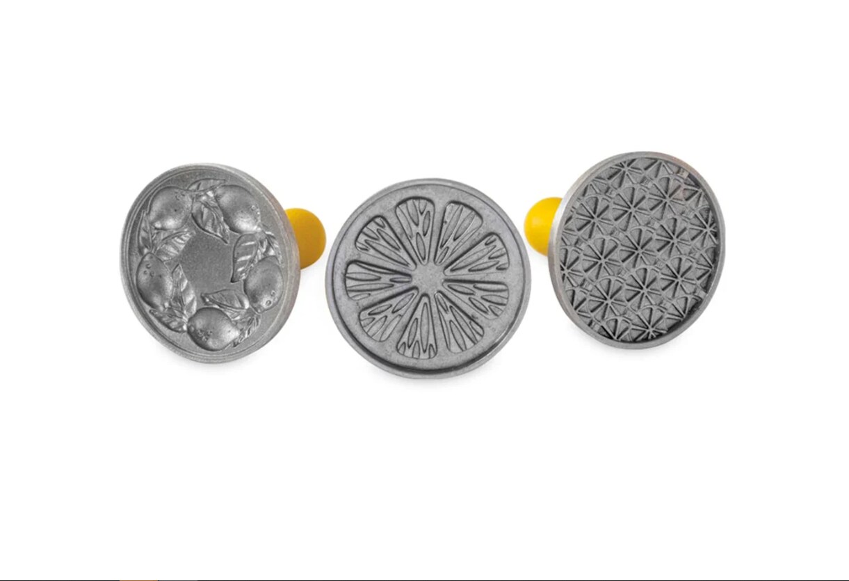 Nordic Ware Cast Aluminum Citrus Cookie Stamps, Set of 3