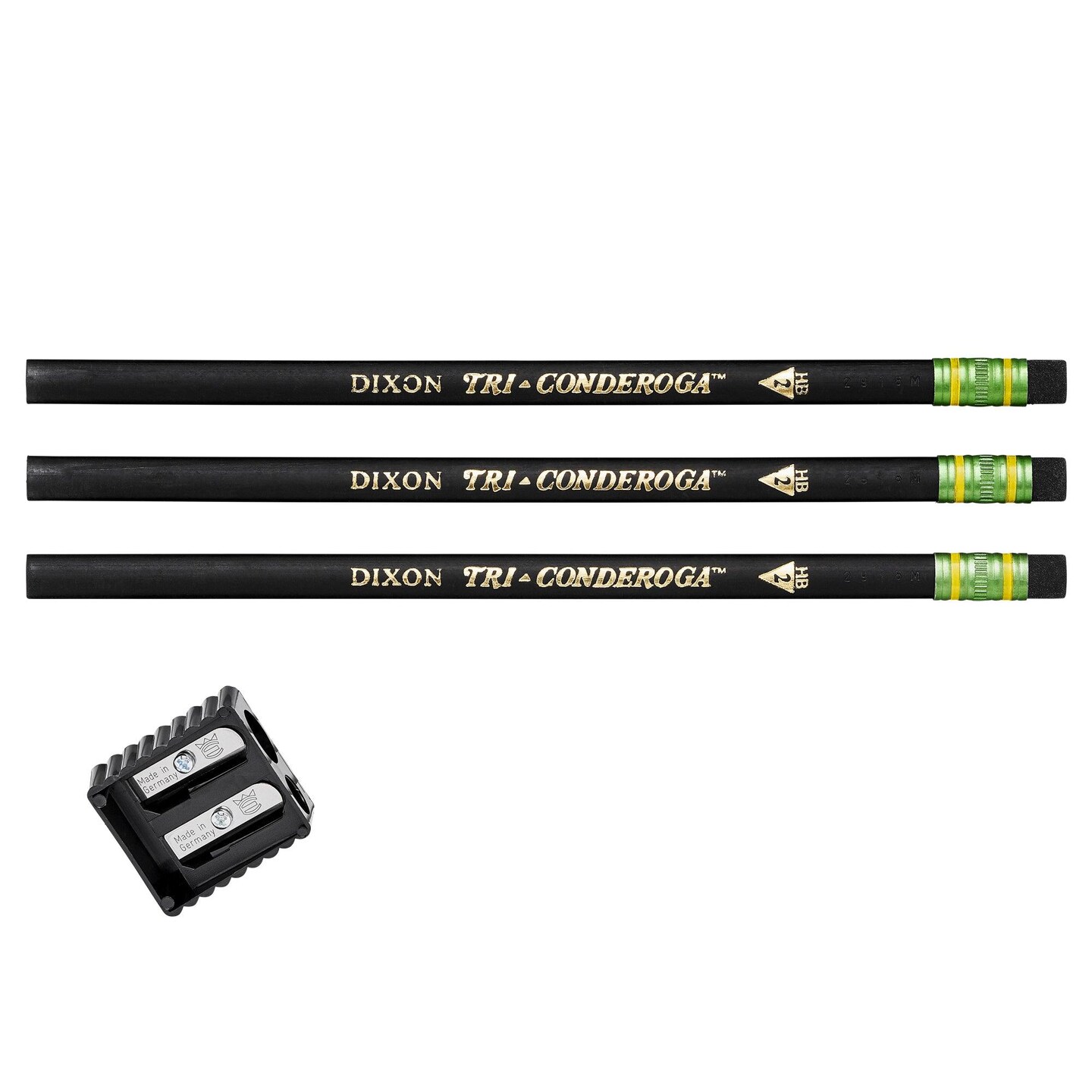 Tri-Conderoga&#x2122; 3-Sided Pencils with Sharpener, 12 Per Pack, 2 Packs