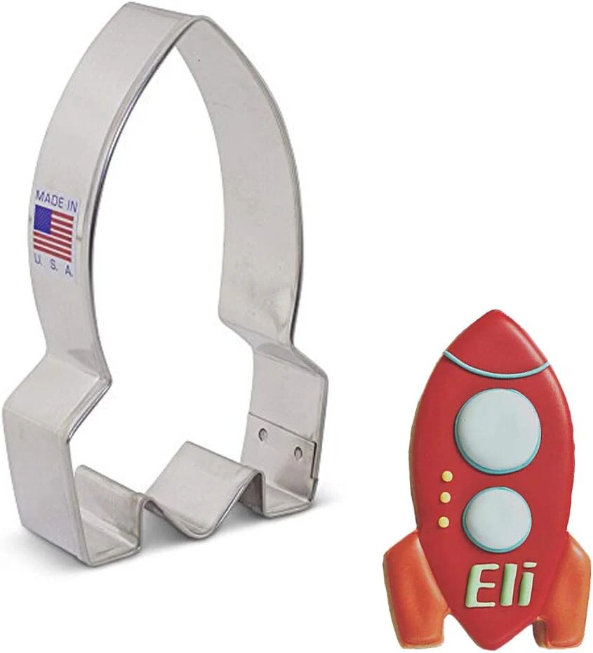 Ann Clark Space Rocket Cookie Cutter, 4&#x22;