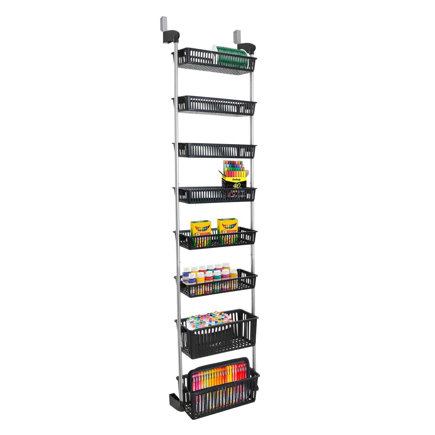 Smart Design 8-Tier Over-The-Door Hanging Pantry Organizer Black