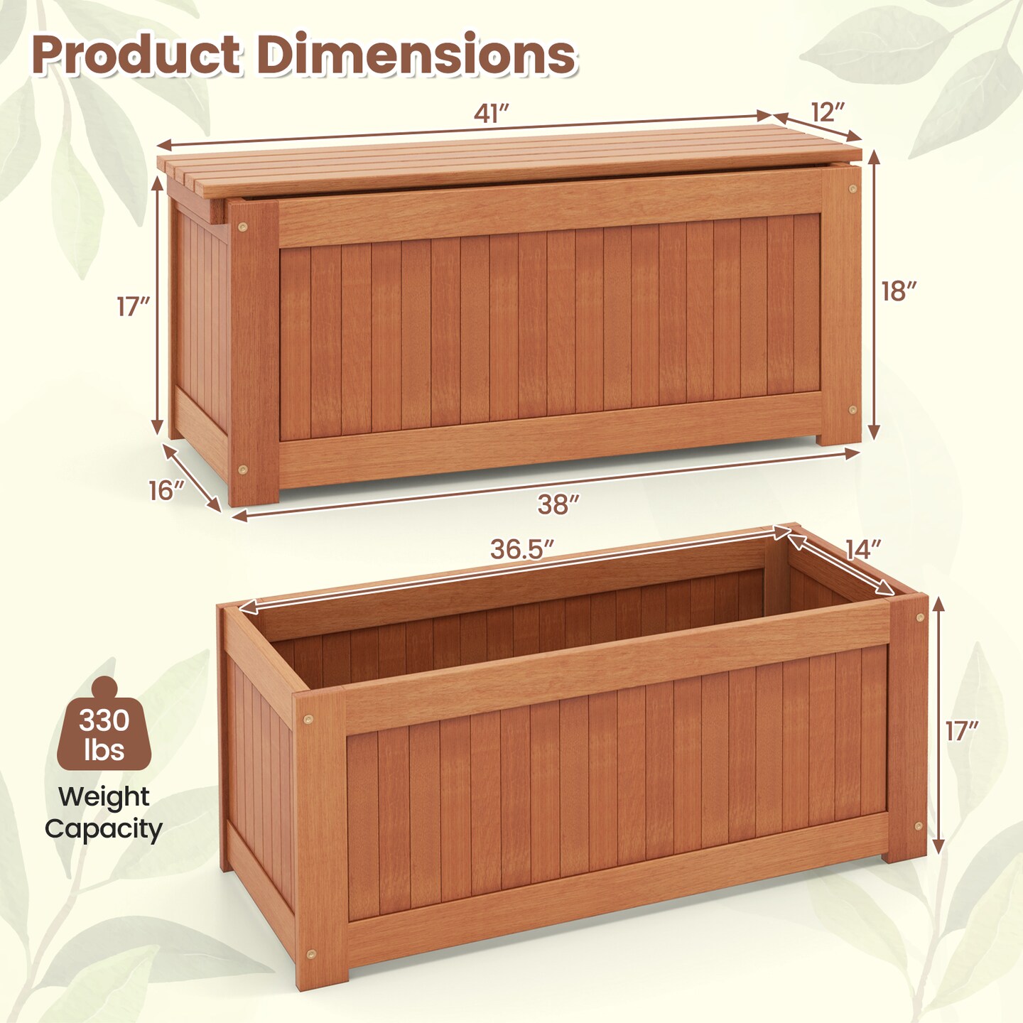 Raised Garden Planter Box with Bench Wooden Outdoor Planter Bed Natural