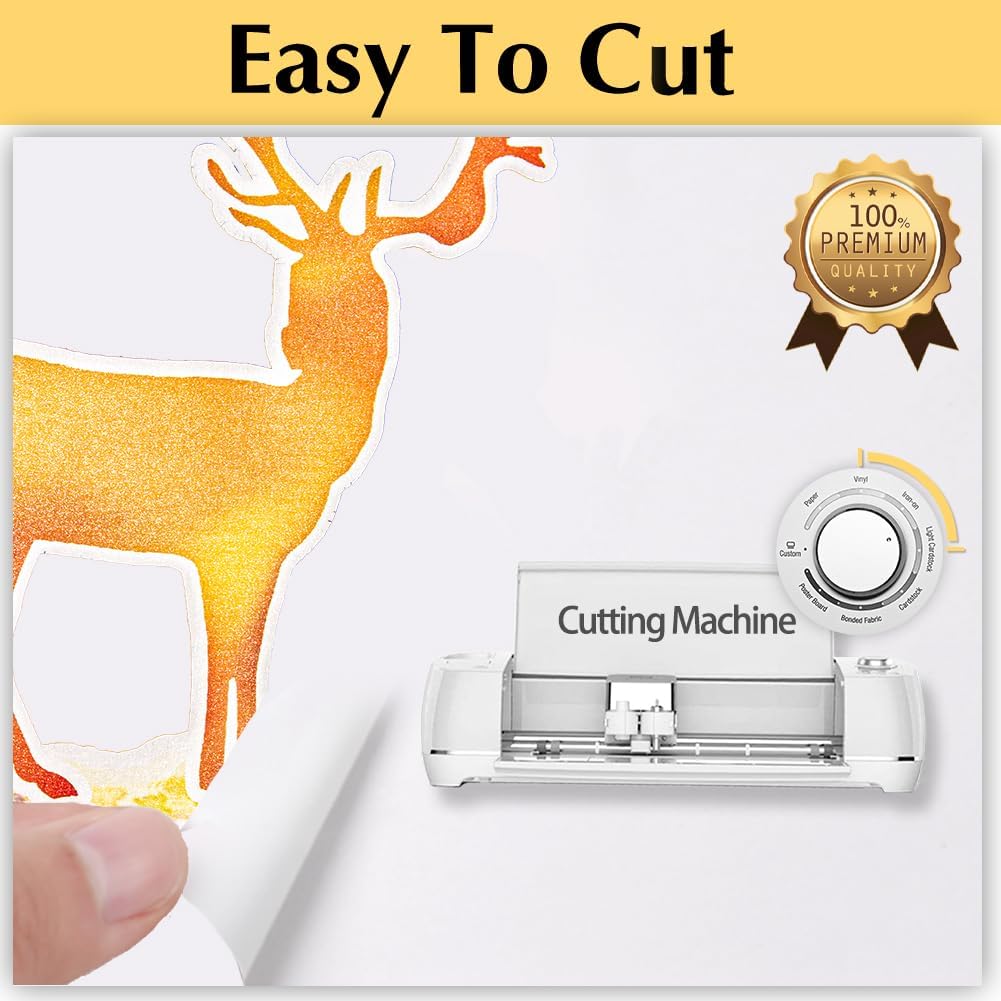 Gold Glitter Heat Transfer Paper for Inkjet Printer (5 Sheets, 8.5x11&#x27;&#x27;) Printable Heat Transfer Vinyl for T Shirts Iron on Transfers for Light &#x26; Dark Fabrics