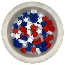 Bulk 1500 Pc. Star-Shaped Patriotic Pony Beads