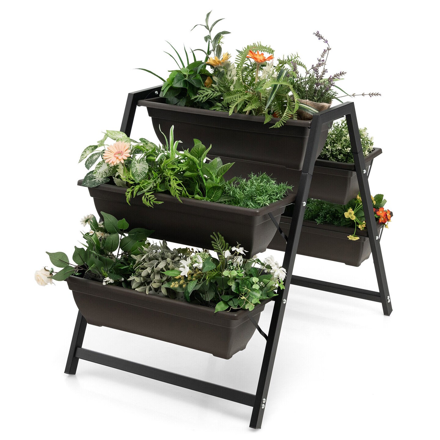 3-tier Vertical Raised Garden Bed With 5 Plant Boxes