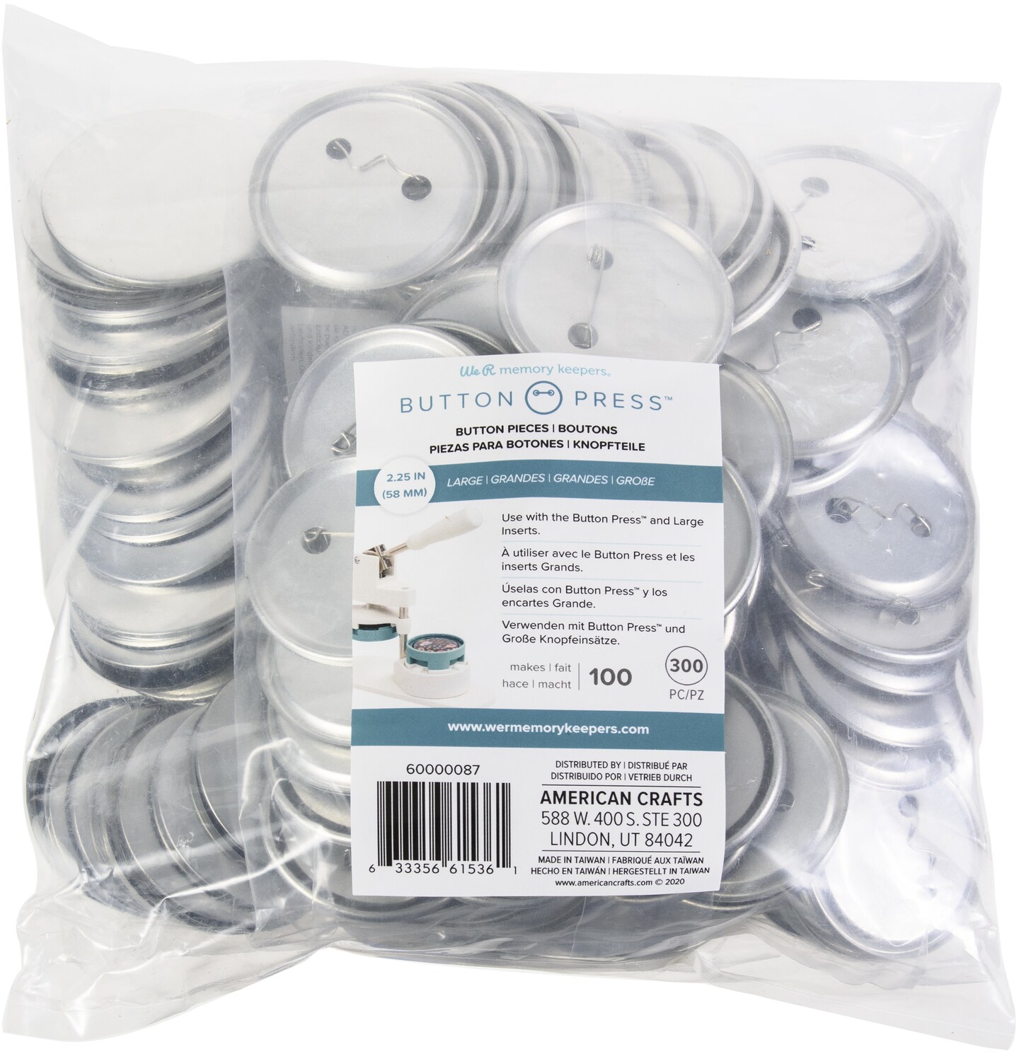 We R Button Press Bulk Refill Pack 100/Pkg-Large (58mm)