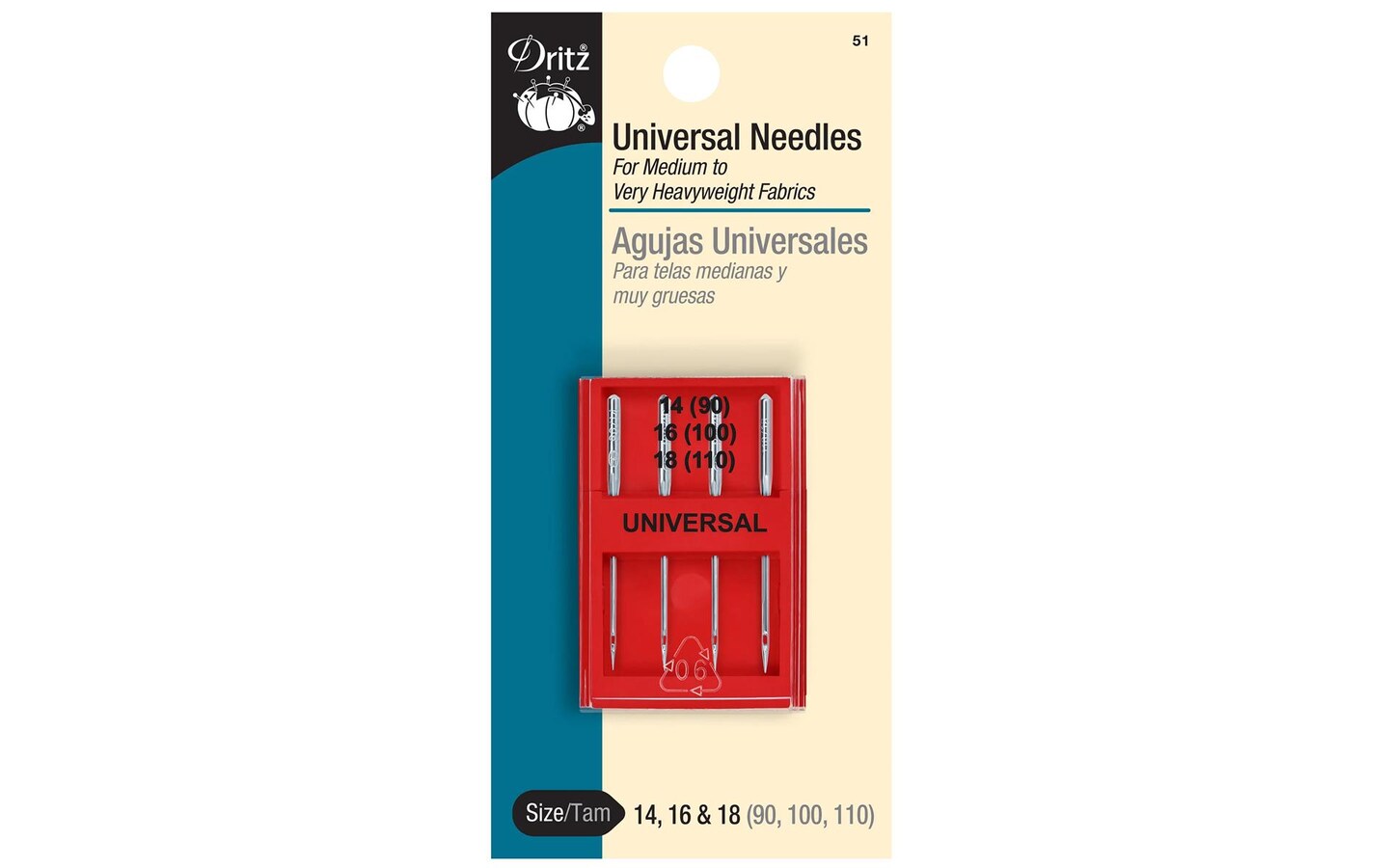 Dritz Machine Needle Universal 14/16/18 4pc