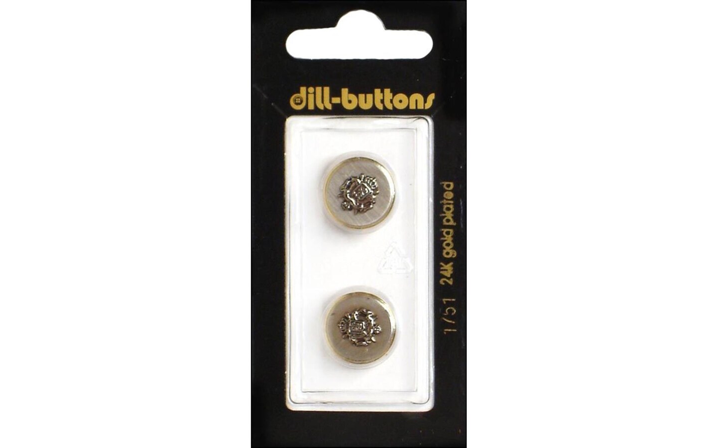 Dill Buttons 15mm 2pc Shank Metal Crest Gold Michaels