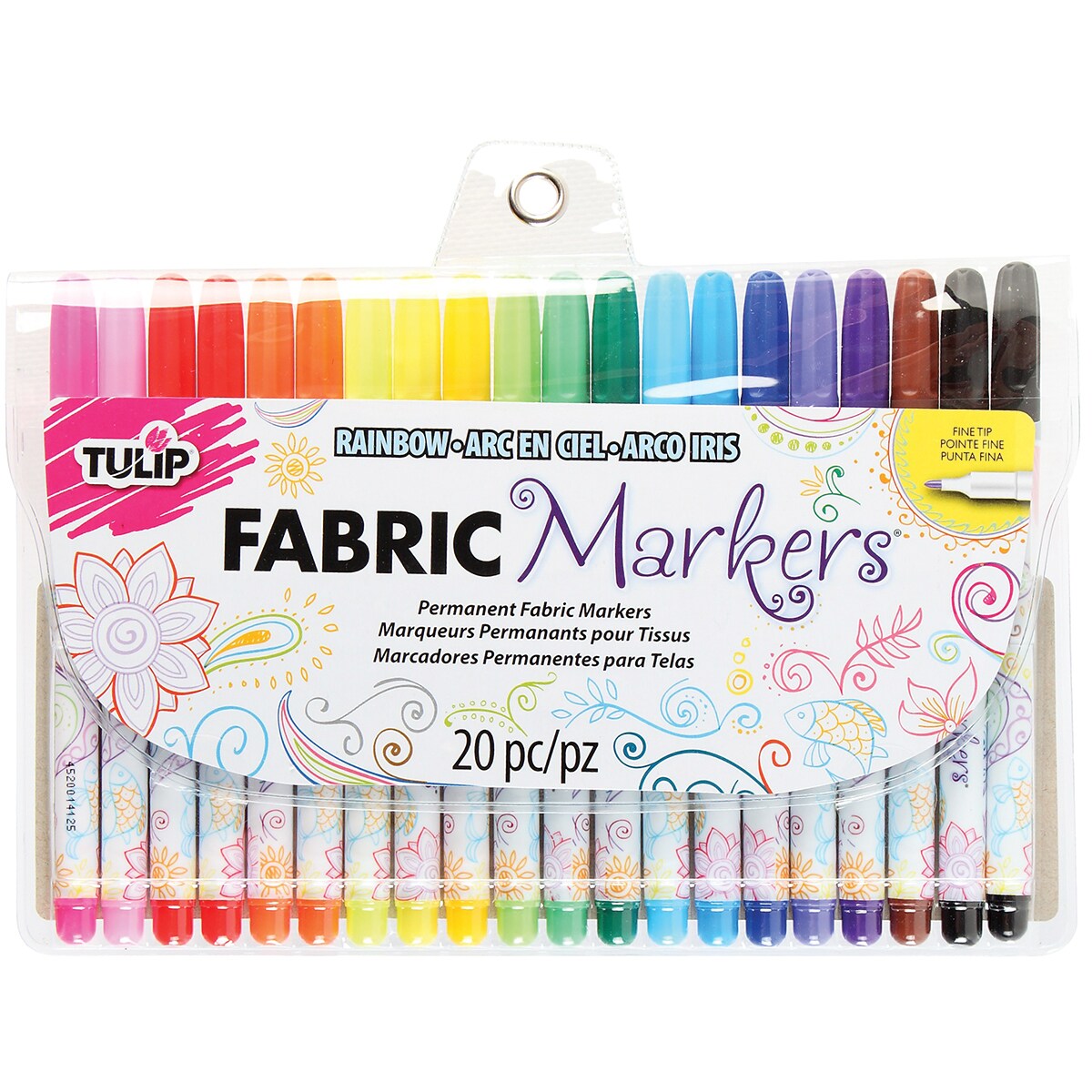 Tulip Permanent Fabric Markers 20/Pkg-Fine Line Assorted Colors