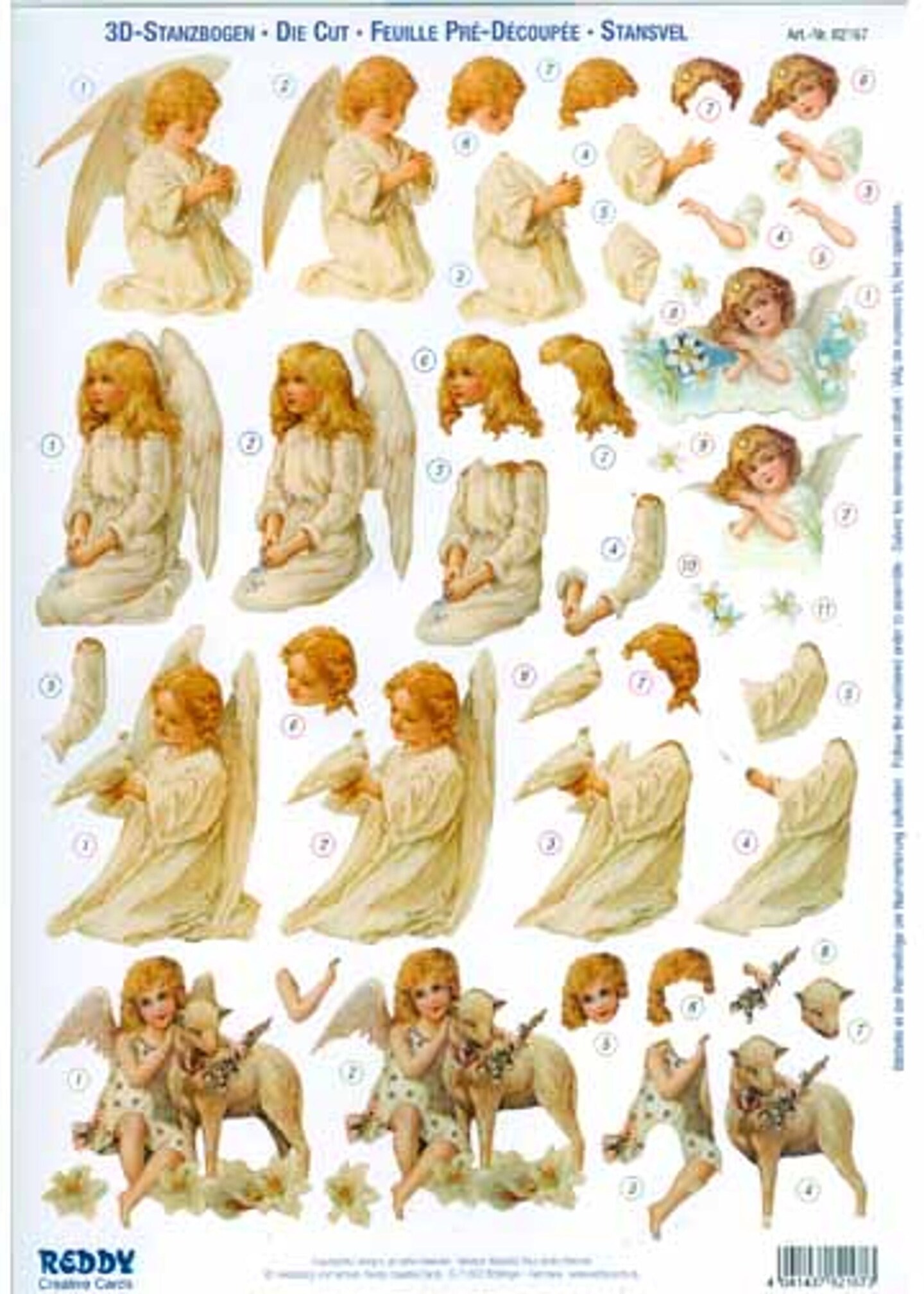 Reddy Creative Cards 3D Precut Victorian Angels