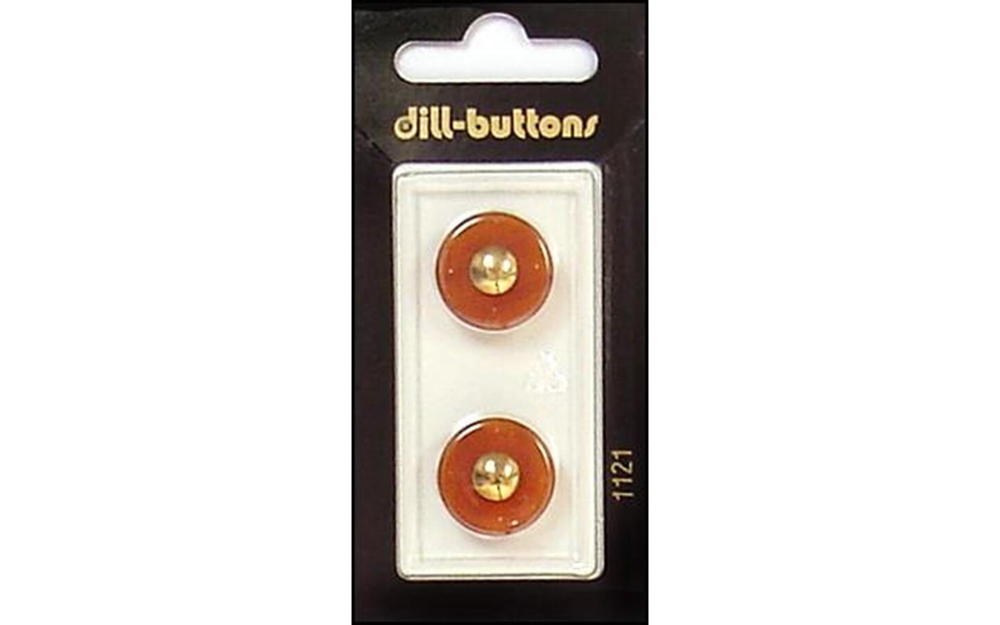 Dill Buttons 18mm 2pc Shank Brown/Gold