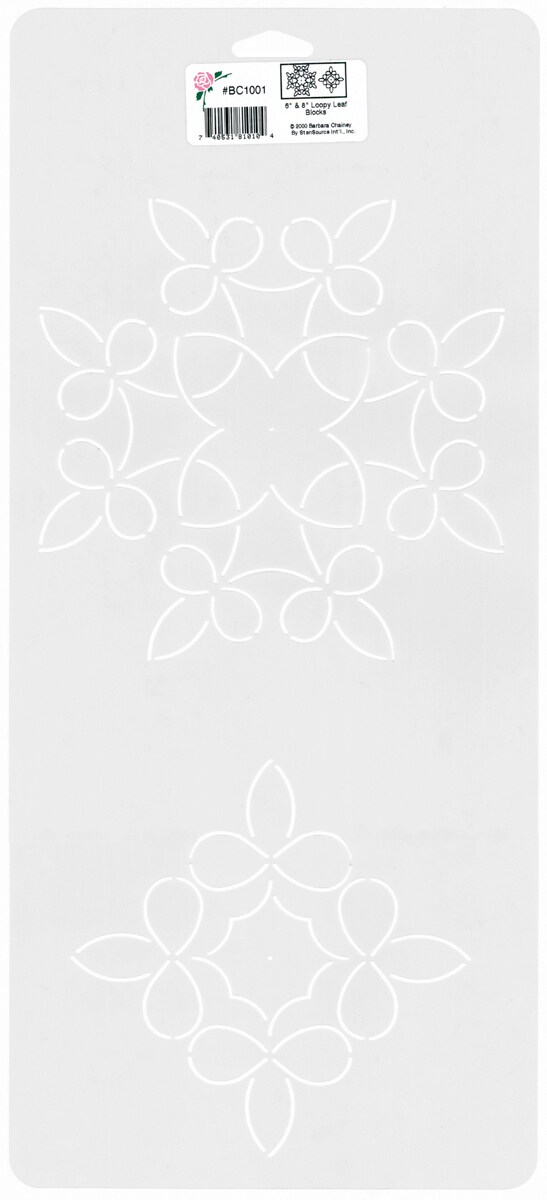 Sten Source Quilt Stencils By Barbara Chainey-6" & 8" C. L. Loopy Leaf Blocks 8"X18"