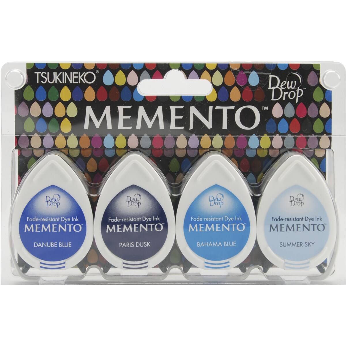 Memento Dew Drop Dye Ink Pads 4/Pkg-Ocean