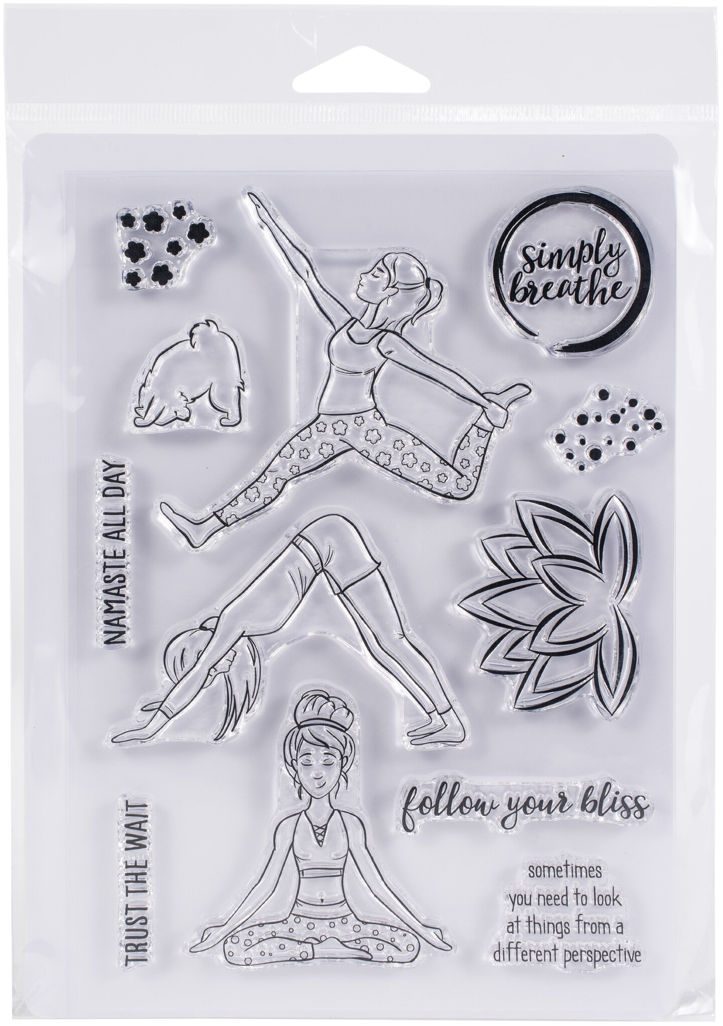 Spellbinders fsj clear stamp set simply breathe take time for you