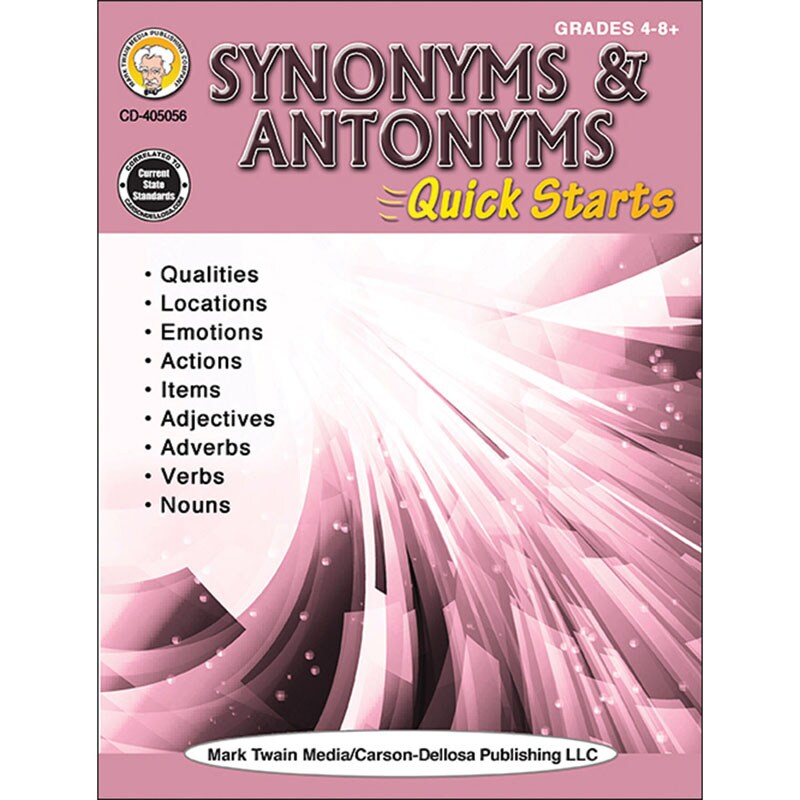 Synonyms &#x26; Antonyms Quick Starts Workbook, Grade 4-12, Paperback