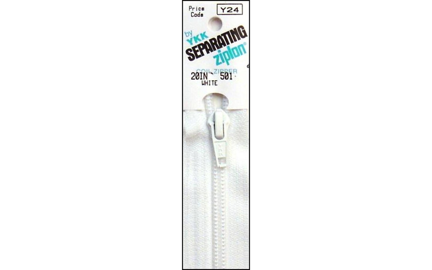 YKK Ziplon Separating Zipper 20&#x22; White