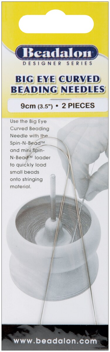 Beadalon Big Eye Curved Beading Needles 2/Pkg - 3.5