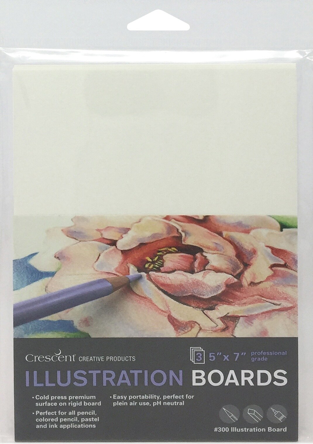 Crescent Illustration Board 3/Pkg-5&#x22;X7&#x22; White