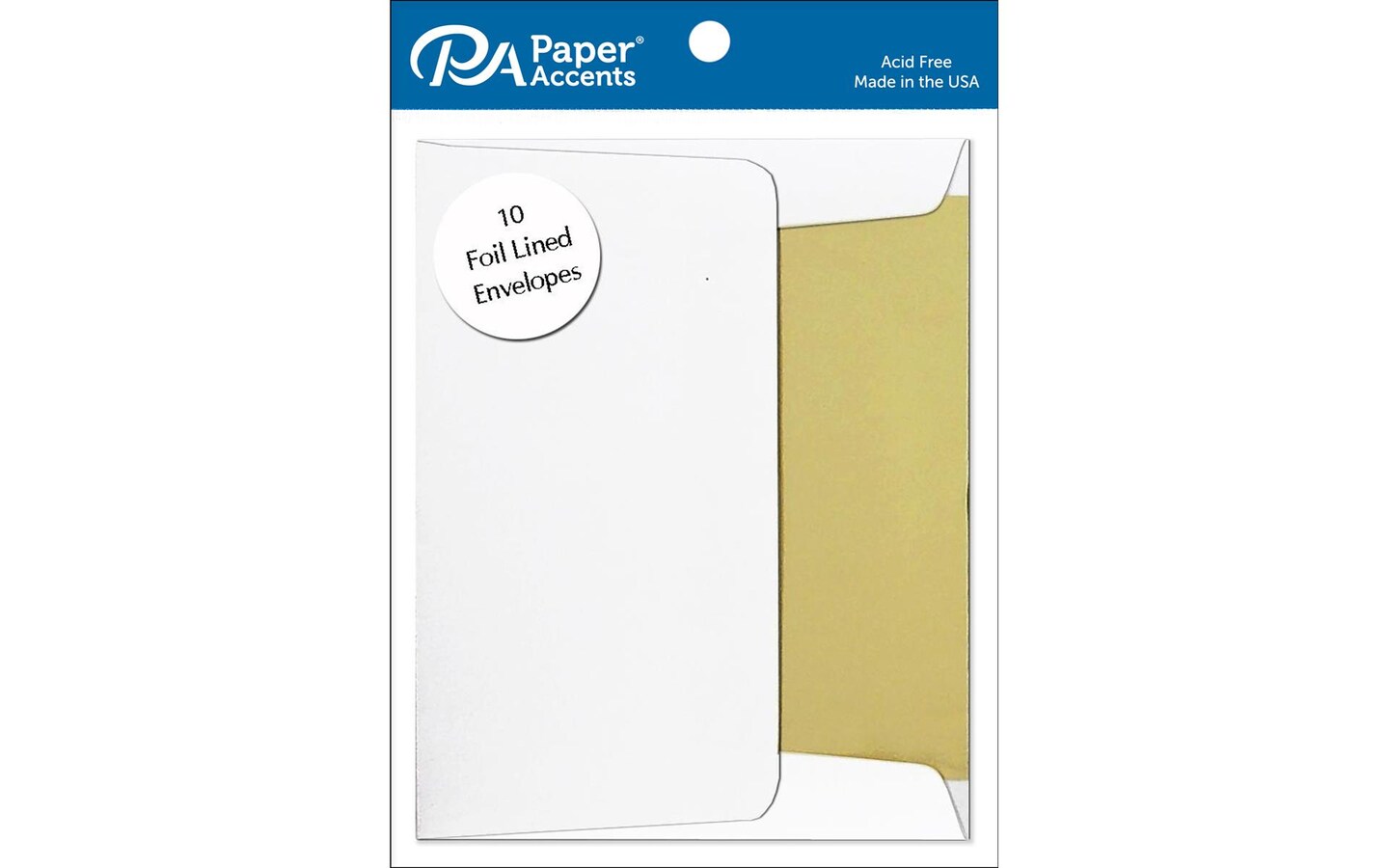 Envelope 4.38x5.75 10pc Gold Lined White