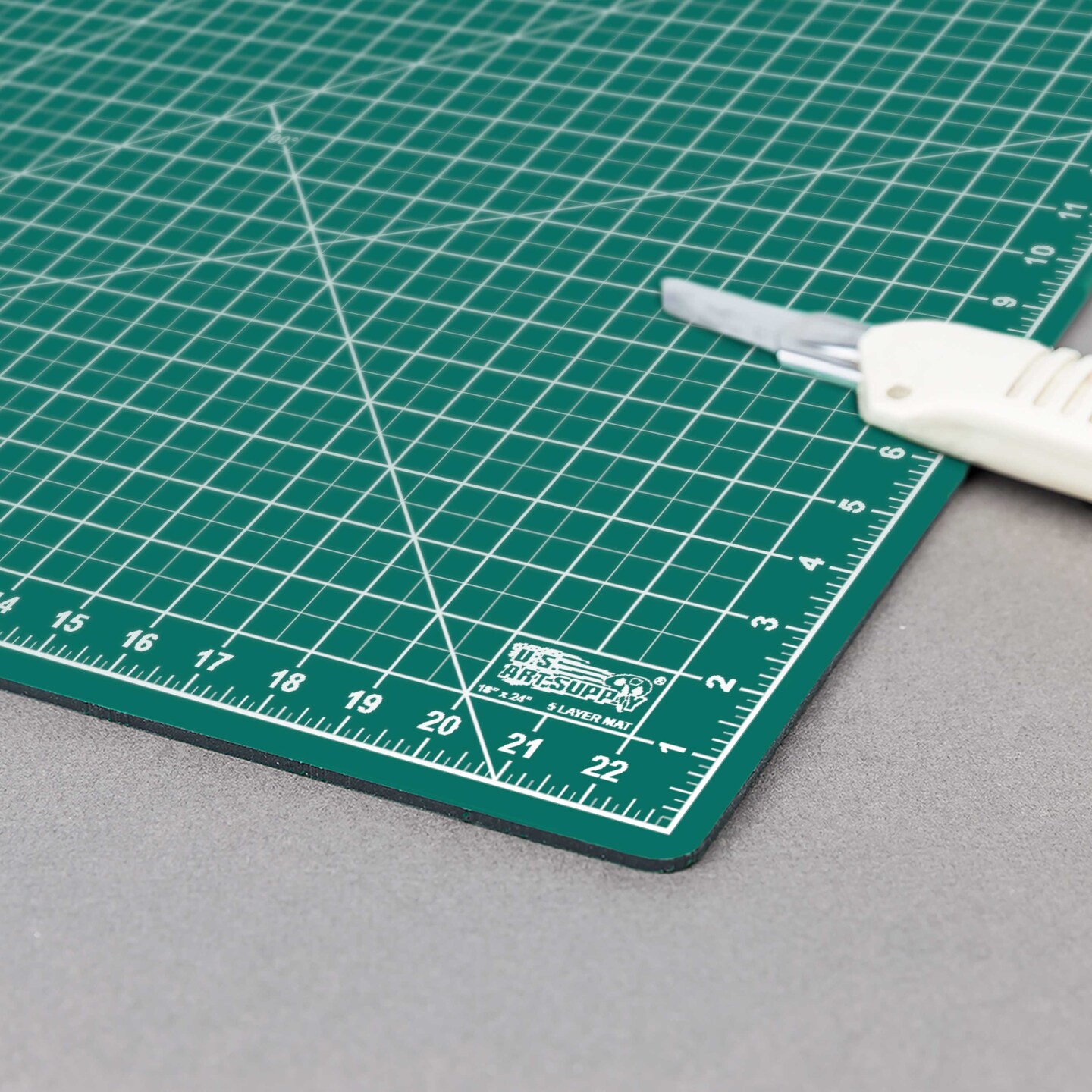 18&#x22; x 24&#x22; Self-Healing Cutting Mat 5-Ply (2 Pack) - Double-Sided Green/Black Craft Mat, Non-Slip Cutting Mats for Crafts, Sewing, Quilting, Scrapbooking