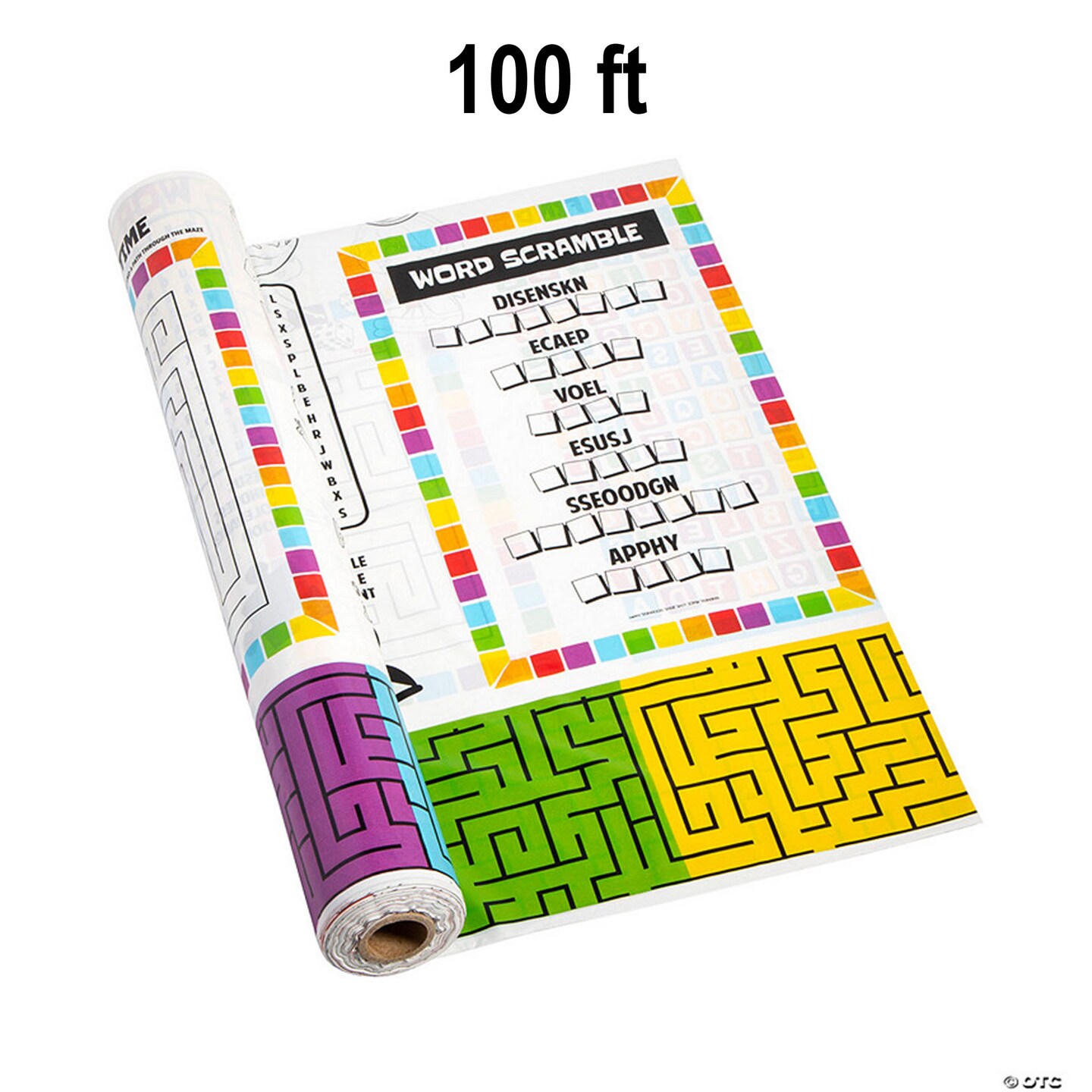 40&#x22; x 100 ft. Board Game VBS Activity Plastic Tablecloth Roll