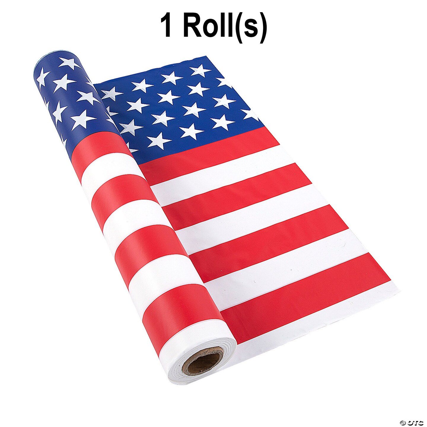 Patriotic Stars & Stripes Plastic Tablecloth Roll 40" x 100 FT