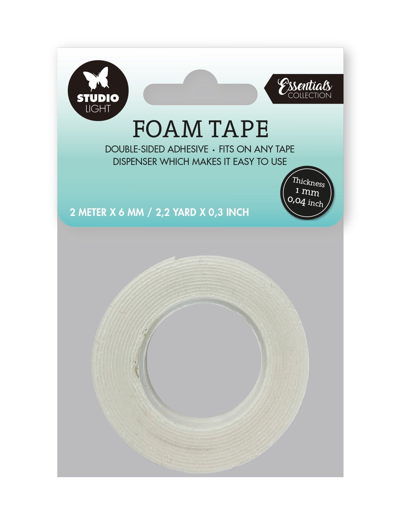 Studio Light SL Doublesided Foam Tape 1mm Thick - 0.6mm Wide Essential Tools 60x60x0.6mm 2 MT nr.02