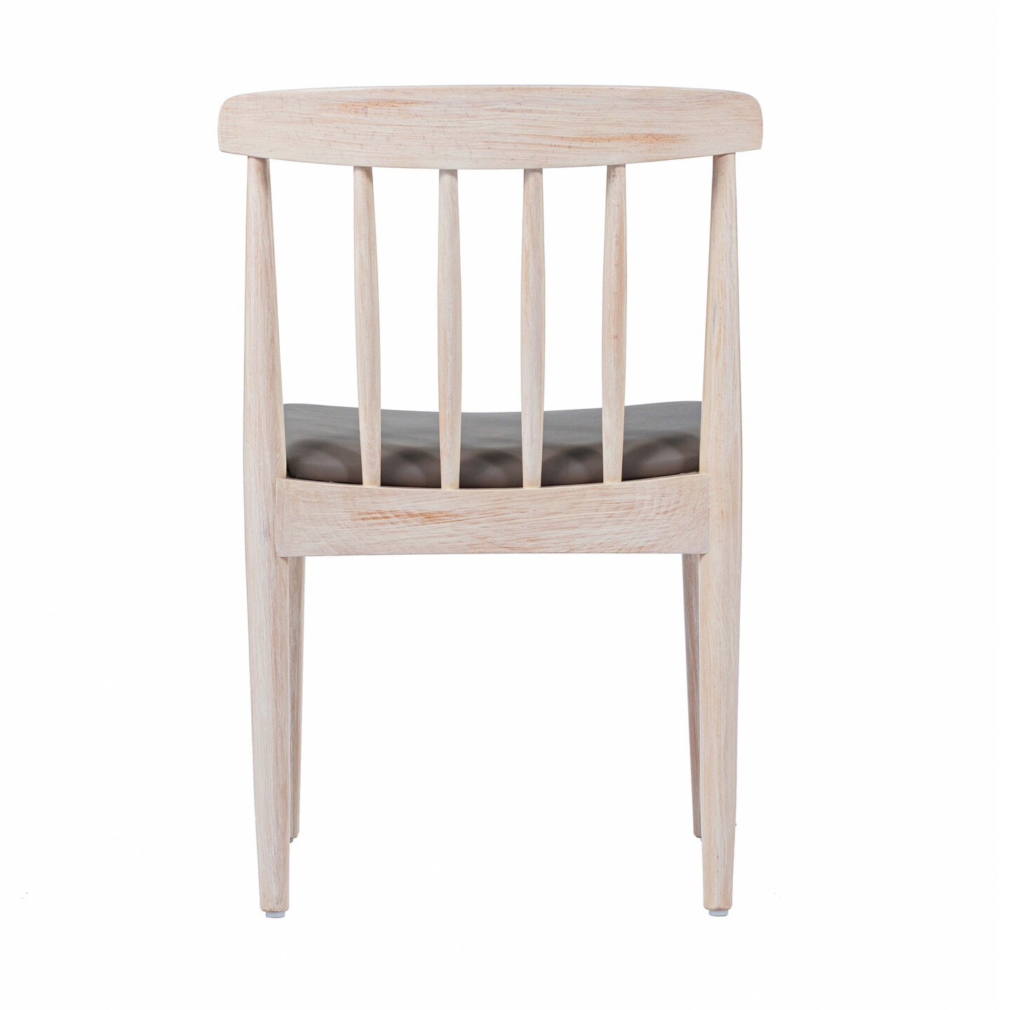 Emma and Oliver Charlize Solid Wood Dining Chair with Spindle Backrest and Vinyl Seat