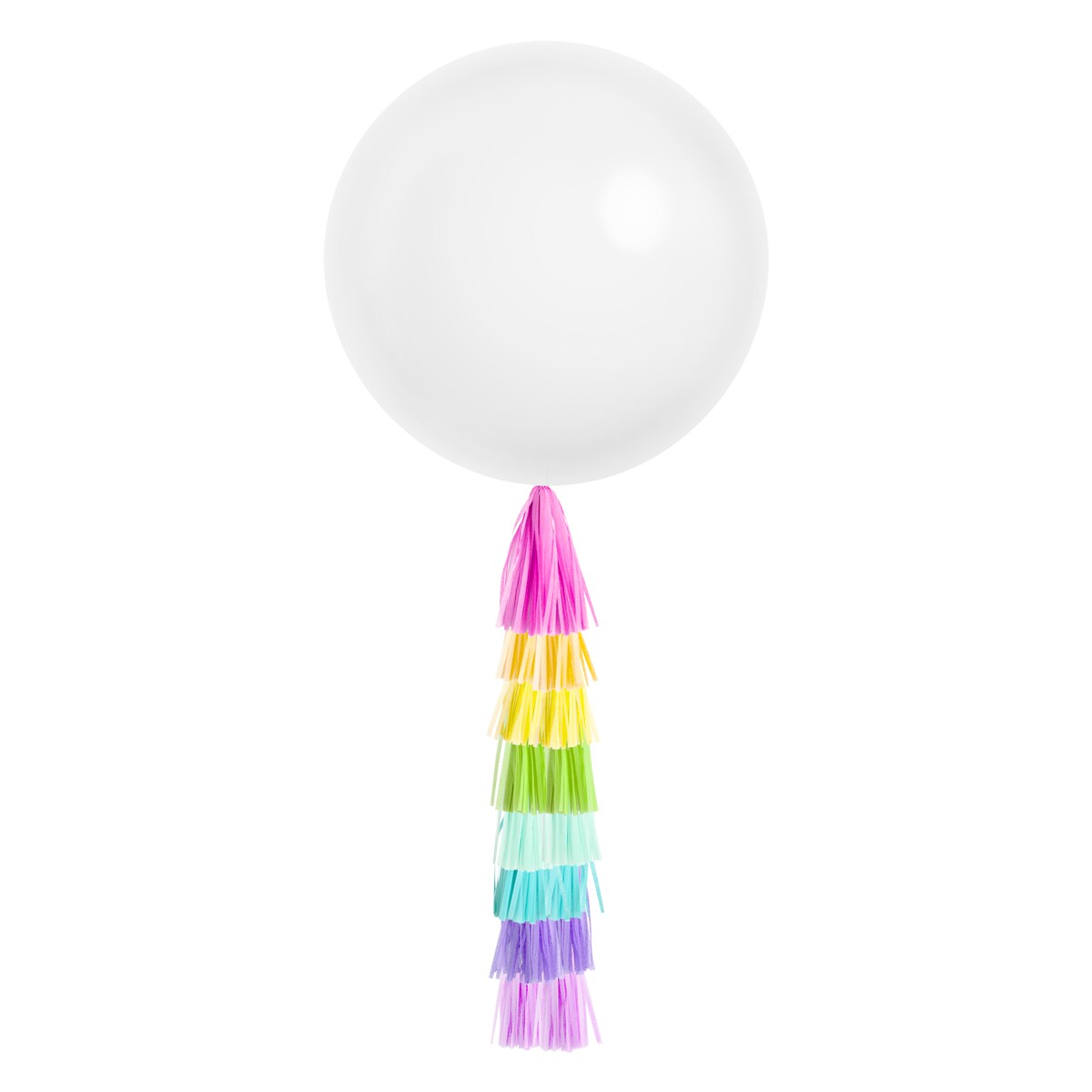 Jumbo Balloon &#x26; Tassel Tail - Rainbow