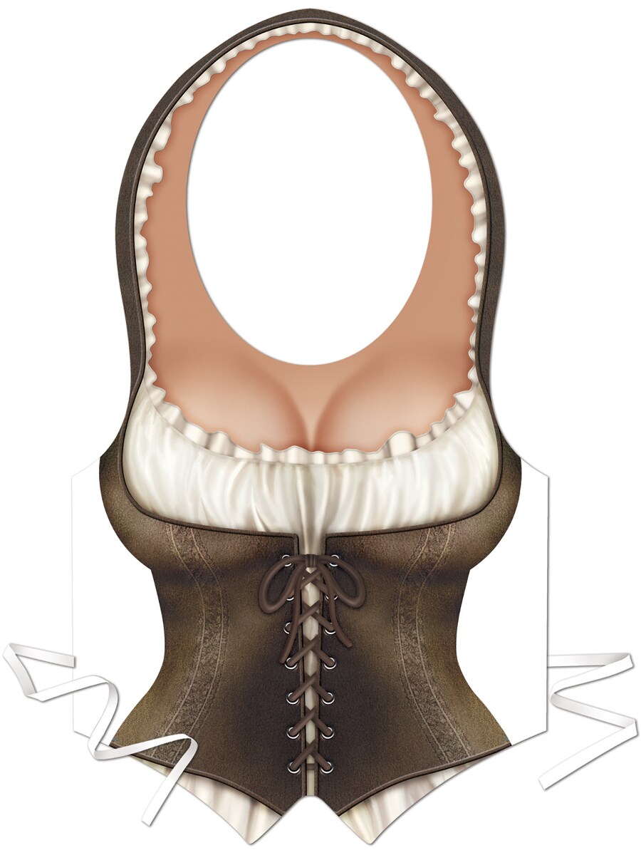 Adults Womens Plastic Medieval Maiden Vest Chest Piece Costume Accessory