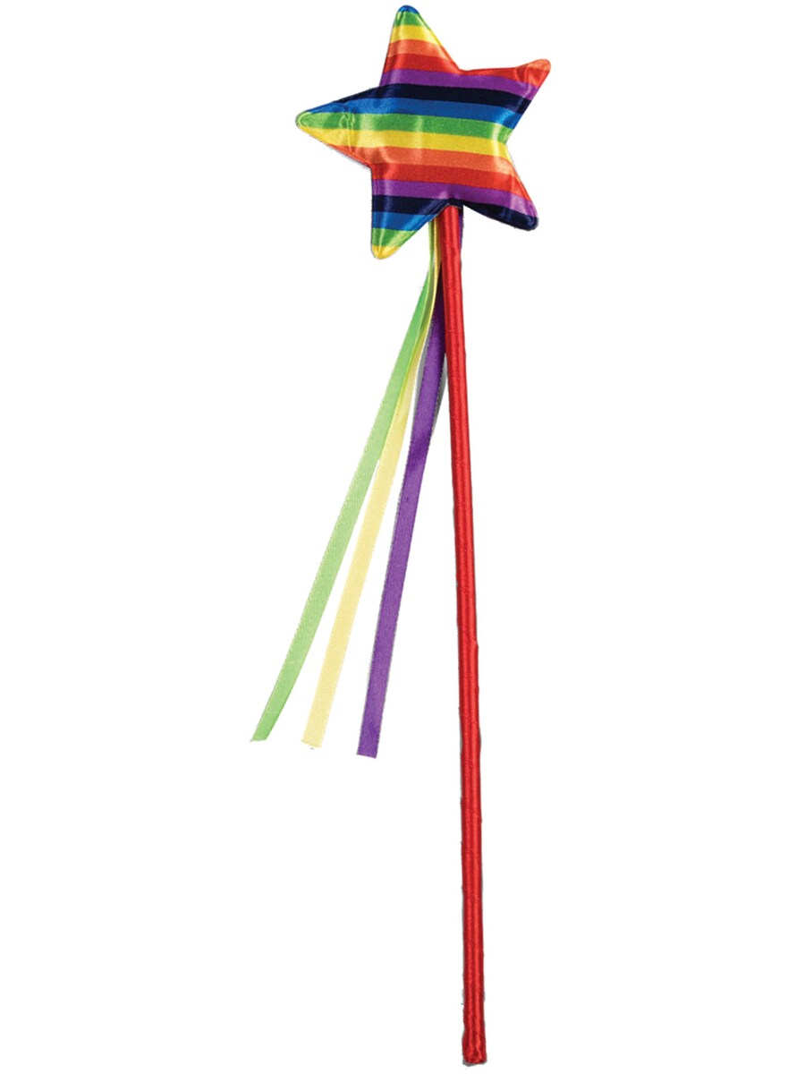 Adult&#x27;s Funky Pride Colorful 70s Retro Ribbon Rainbow Wand Costume Accessory