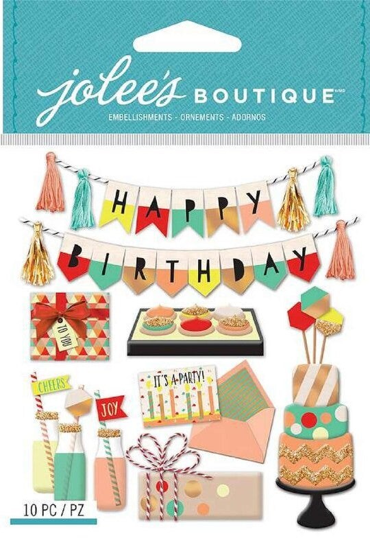 Jolee&#x27;s Boutique Mod Happy Birthday Dimensional Stickers