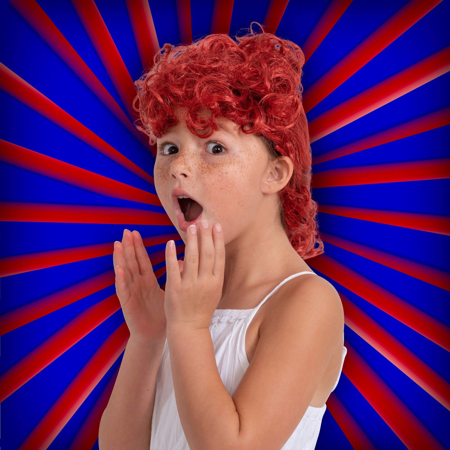 Auburn Lucy Costume Wig - Red 50s Housewife Costume Hair Updo Wigs Accessories for Girls