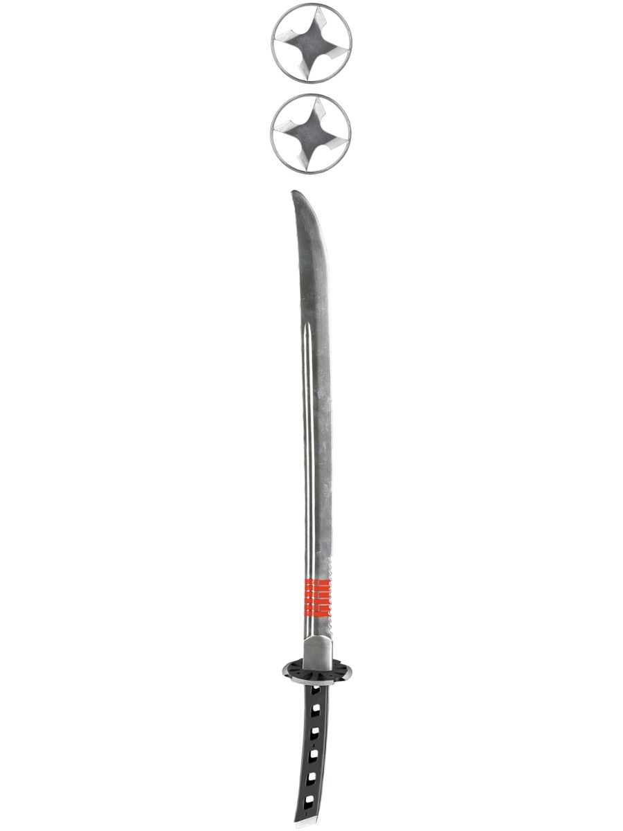 GI Joe Rise of Cobra Snake Eyes Costume Toy Ninja Sword With Throwing Stars