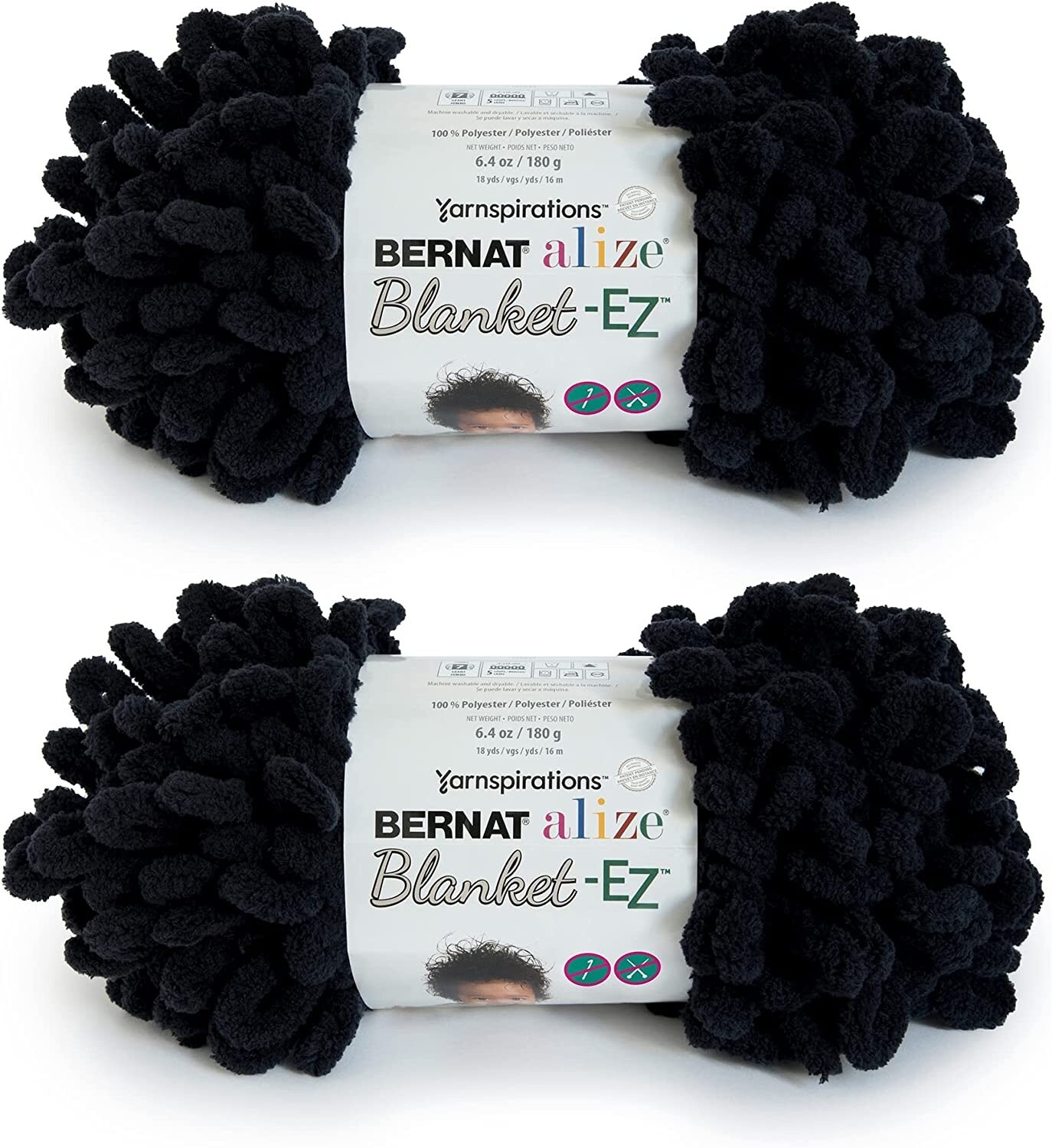(Pack of 2) Bernat Alize Blanket-EZ Yarn-Black