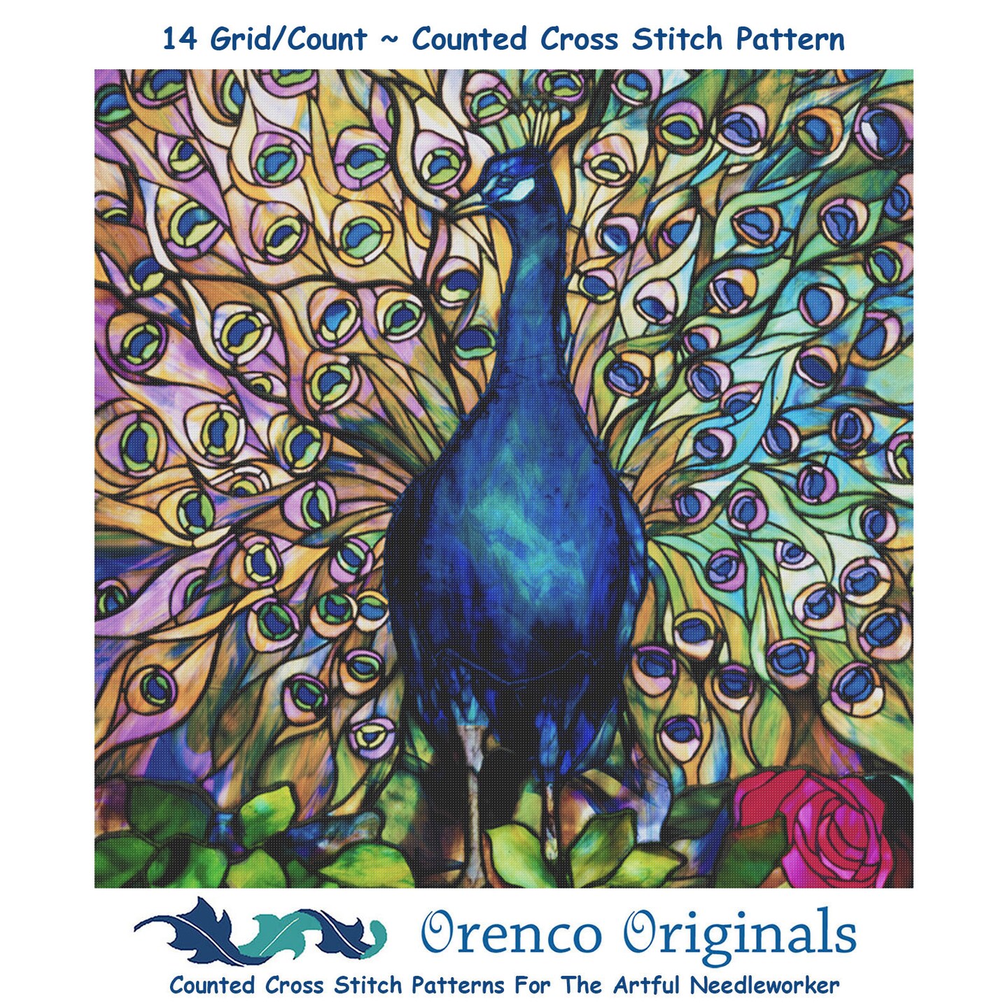 LOUIS COMFORT TIFFANY INSPIRED Orenco Originals Counted Cross Stitch P