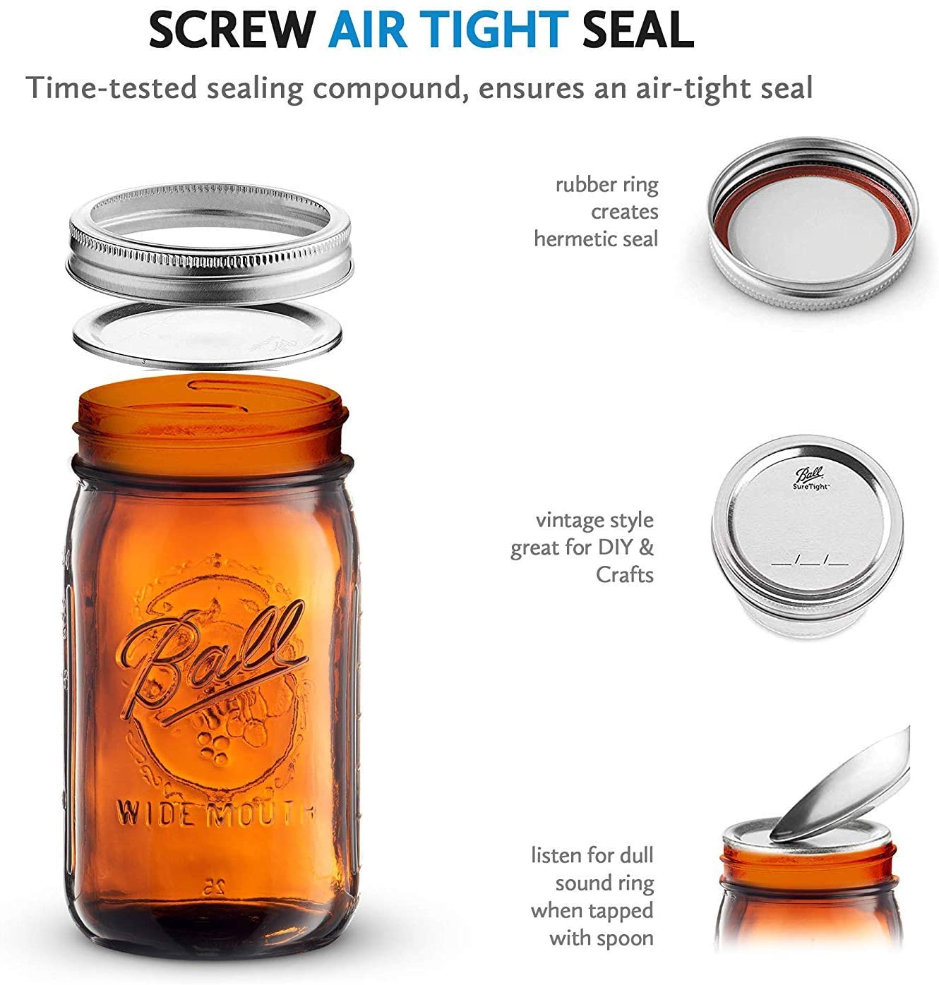 Airtight Sealed Jar With Heart Lid Large Glass Amber - Temu