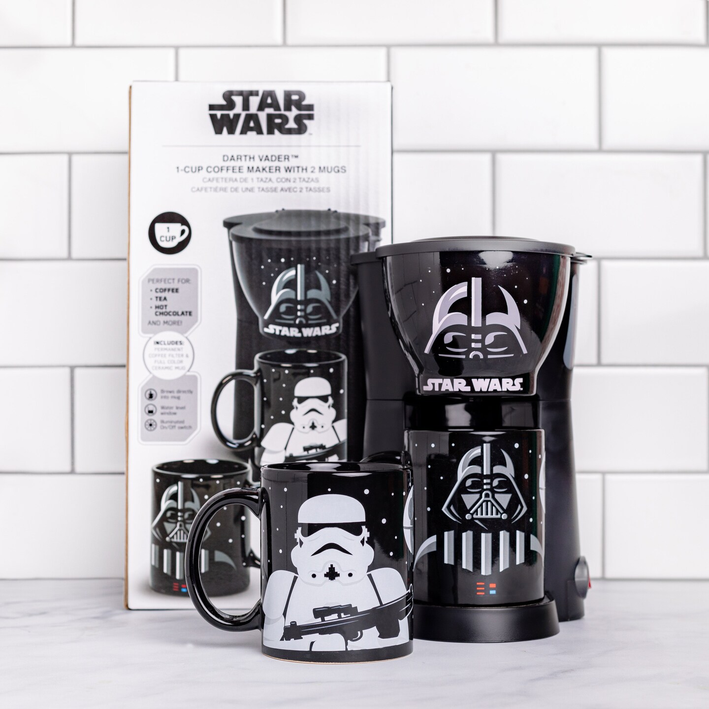 Uncanny Brands Star Wars Darth Vader and Stormtrooper Coffee Maker Set
