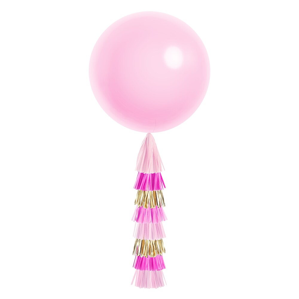 Jumbo Balloon &#x26; Tassel Tail - Pink Party