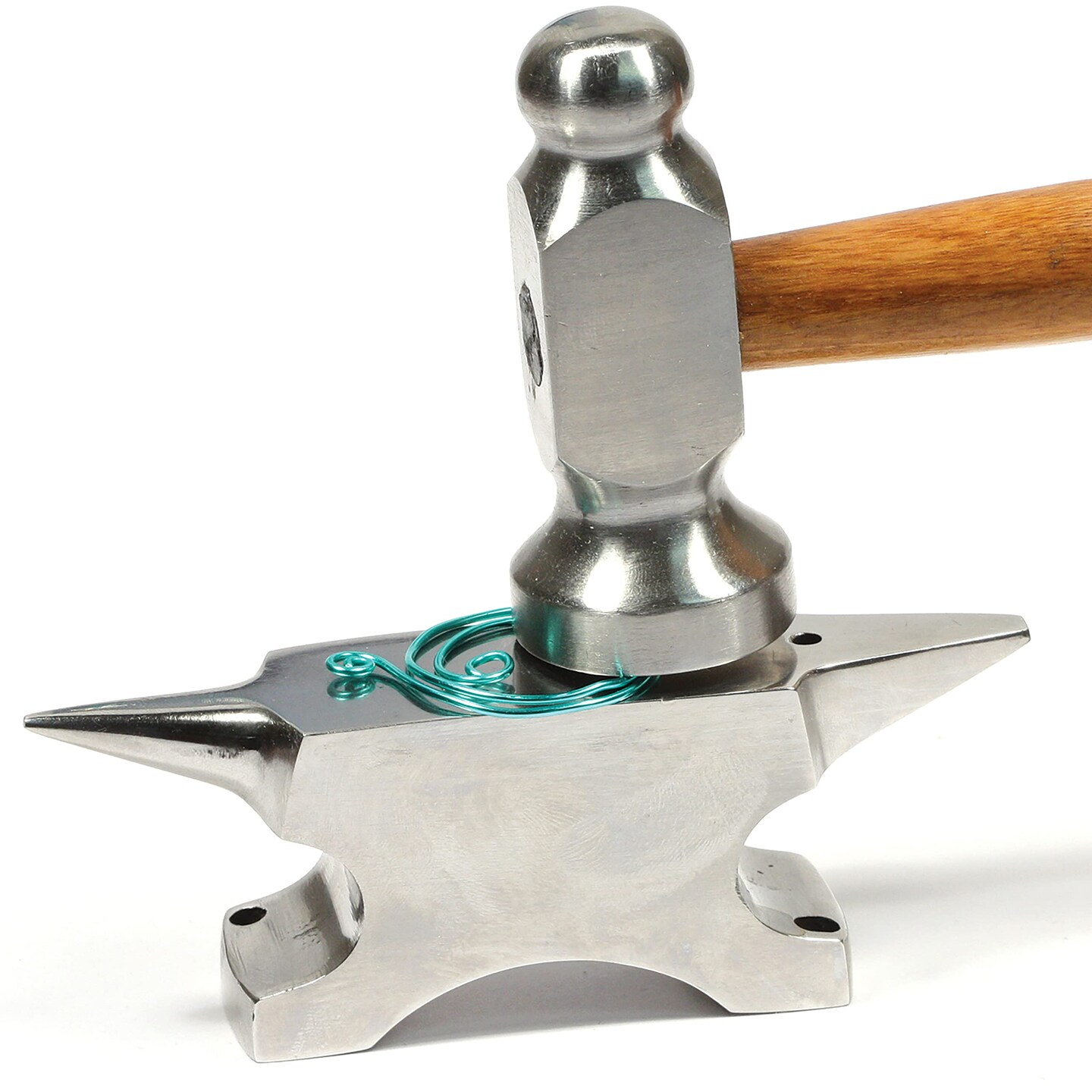 The Beadsmith Dual-Ended Horn Anvil – Mini Size 2.5 x 1 x 1.5 inches – 118mm Tip to Tip – 13.11oz/0.82lbs – Made of Solid Steel – Flat Horn and Rounded Horn – Use for Hardening Wire Designs