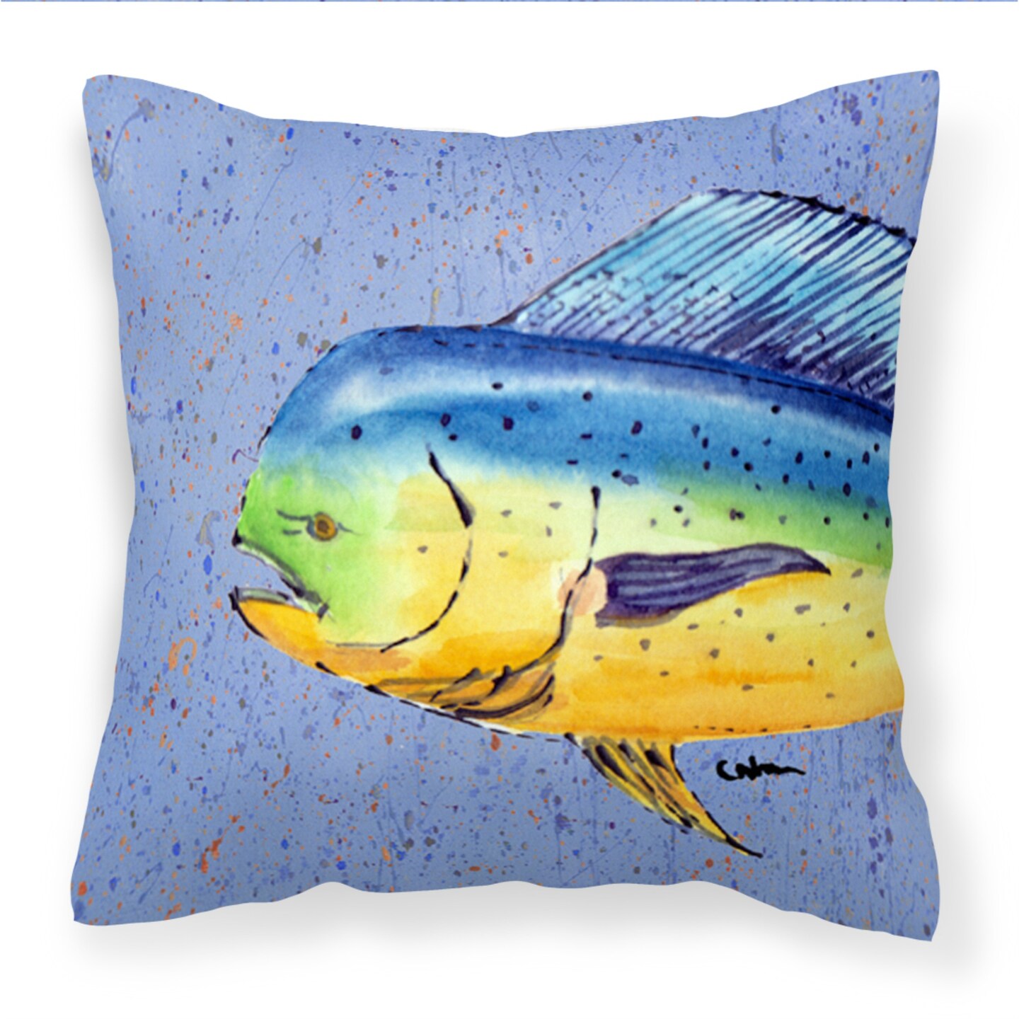 Caroline s Treasures 8521PW1414 Dolphin Mahi Mahi Decorative Canvas Fabric Pillow Large Multicolor Michaels