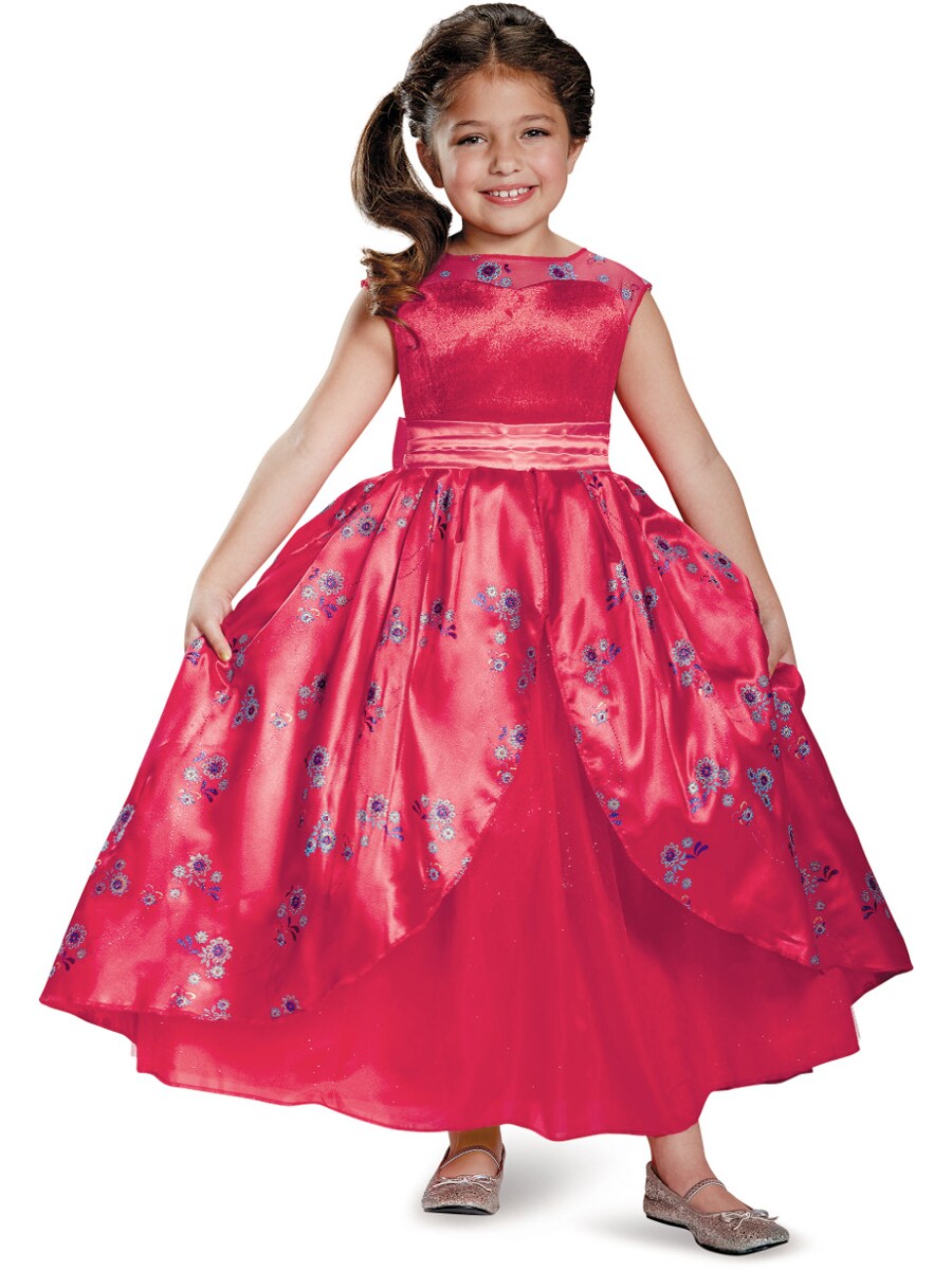 Child's Girls Deluxe Disney Princess Elena Of Avalor Ball Gown Dress Costume