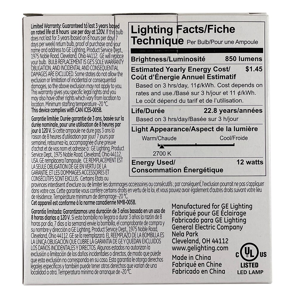 GE 12W PAR30 LED  850Lm 2700K Flood 40deg Dimmable Bulb