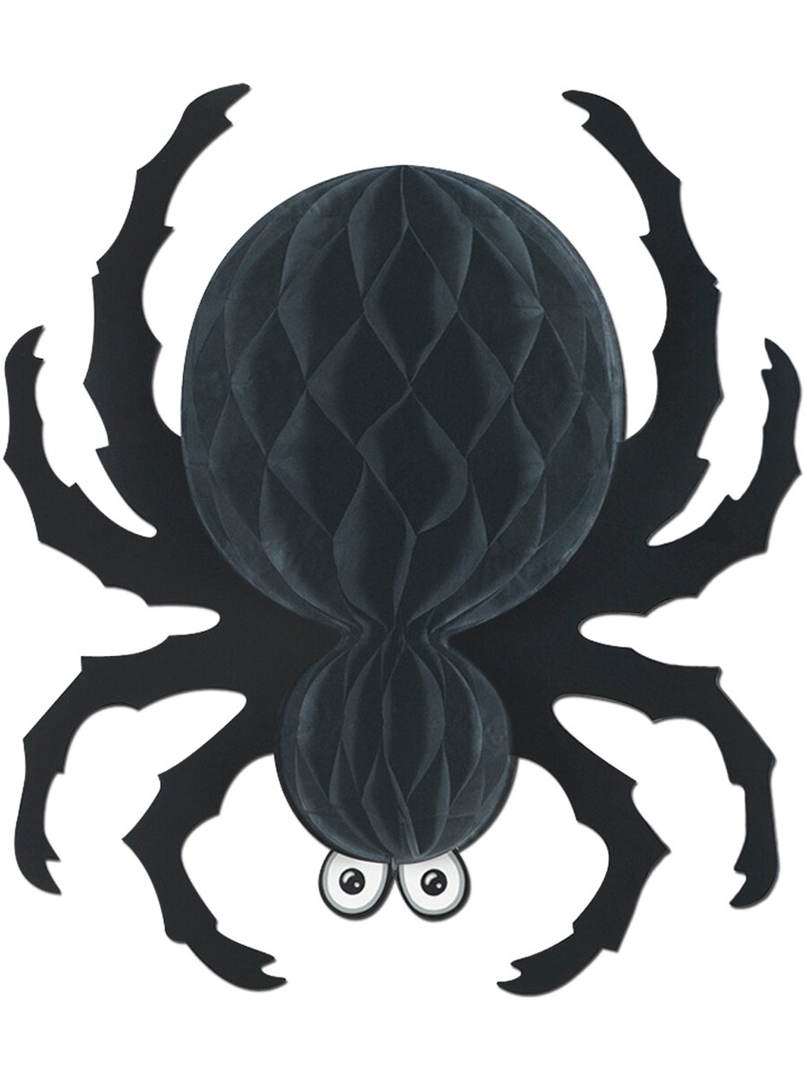 18&#x22; Black Tissue Paper Spider Creepy Spooky Halloween Party Decoration