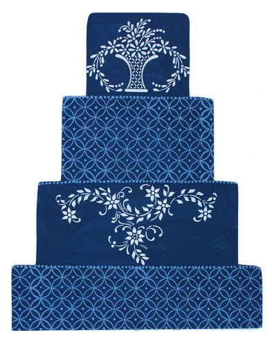 Wedding Basket Cake Stencil Side | C910 by Designer Stencils | Cake Decorating Tools | Baking Stencils for Royal Icing, Airbrush, Dusting Powder | Reusable Plastic Food Grade Stencil for Cakes | Easy to Use &#x26; Clean Cake Stencil
