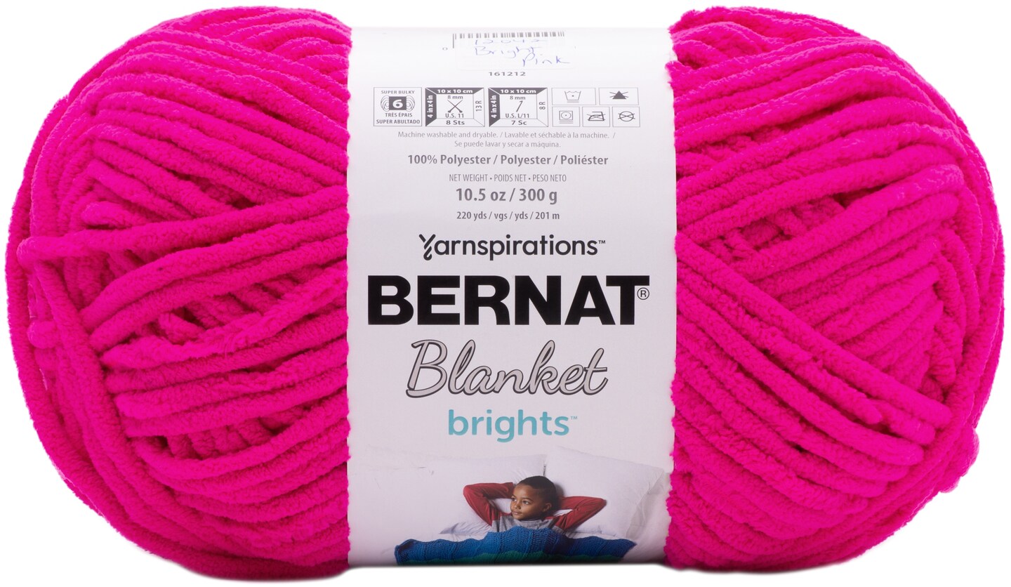 Bernat Blanket Brights Yarn 100% Polyester 220 Yds 10.5 Oz Super Bulky Pink  Dazzle Waterslide Varg 