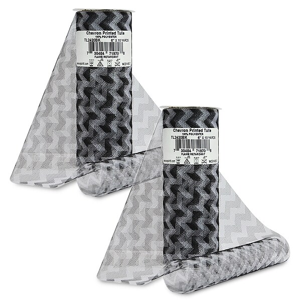 Premium Zig Zag Printed Tulle Spool of 6&#x22; X 10 Yards