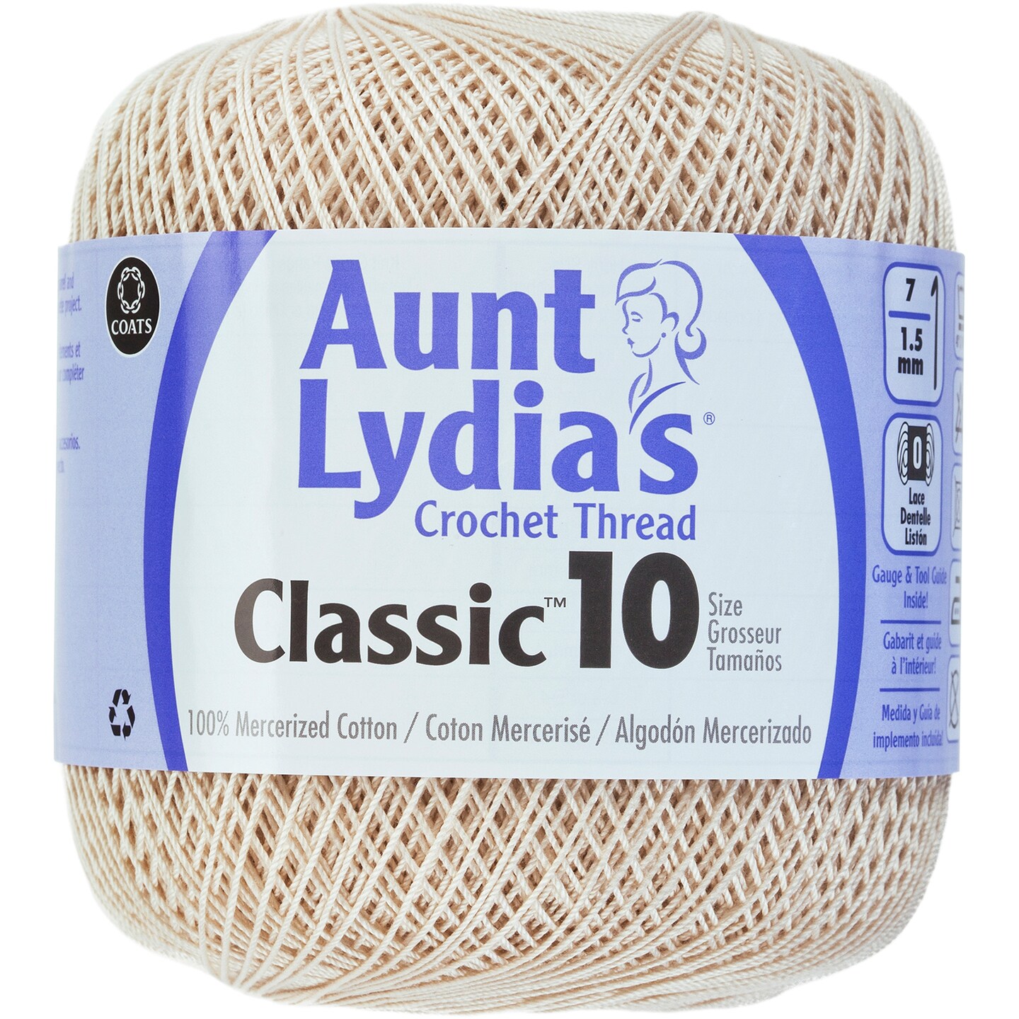 Aunt Lydia's Classic Crochet Thread Size 10Natural Michaels