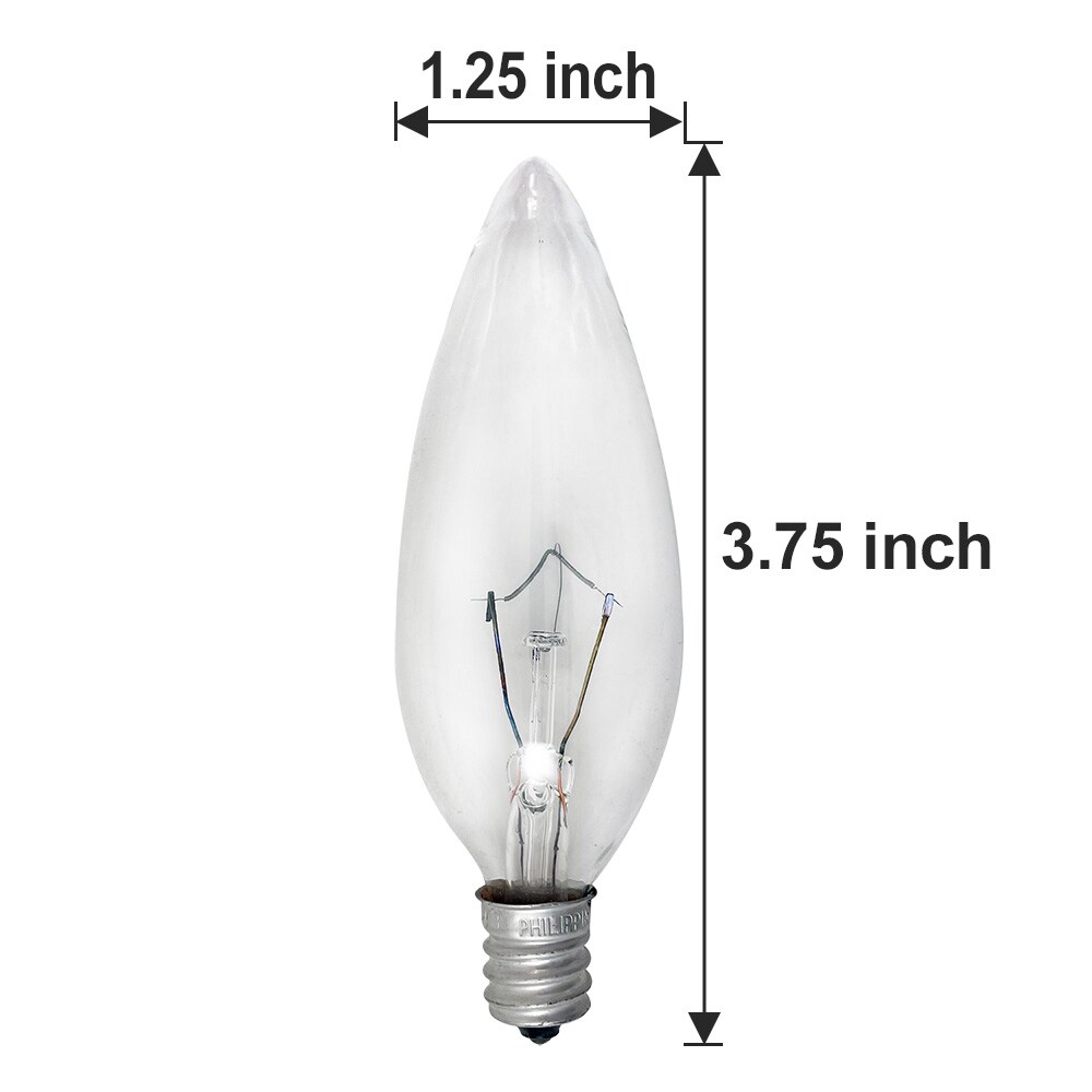 GE 40W Chandelier Blunt Tip Candelabra Base 370lm 2500k Incandescent Bulb