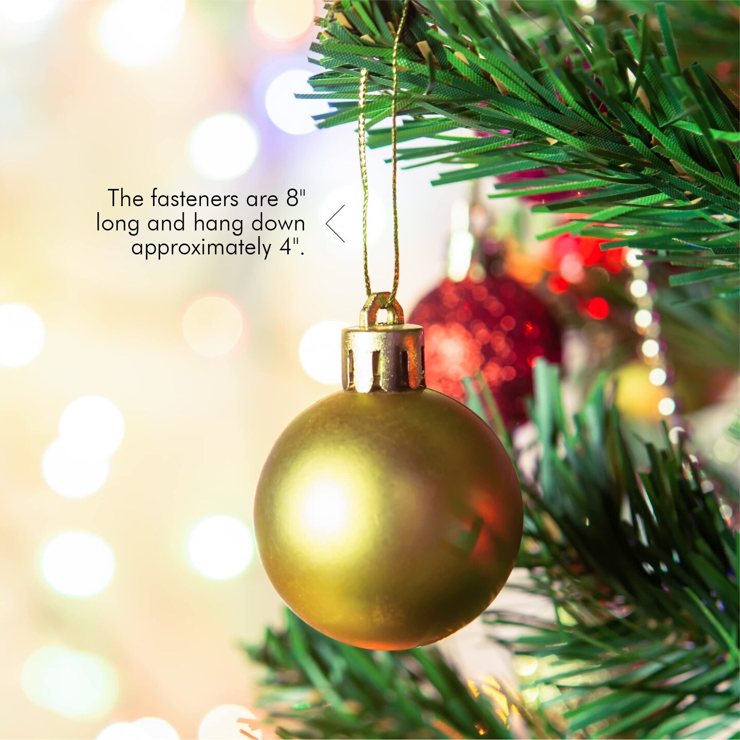 R’ND Toys Christmas Ornament Hooks – Christmas Tree Easy Snap Fastening Metallic Decorating String Hangers Ornament Hooks for Hanging Christmas Tree Decorations - Pack of 200 (Gold)