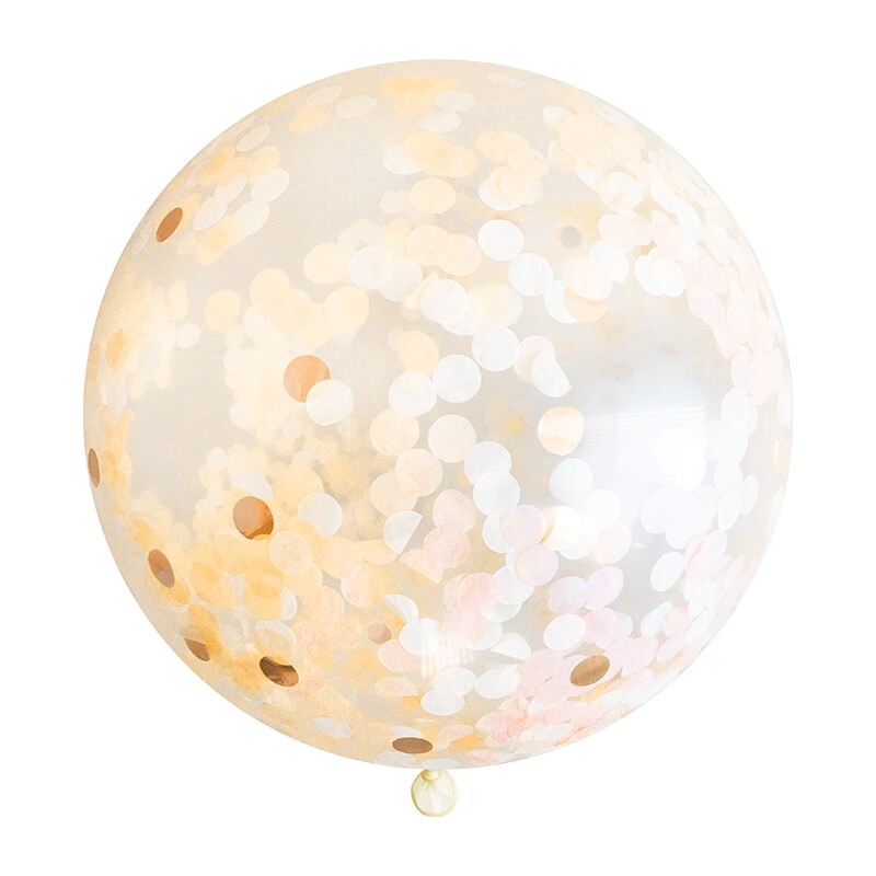 Jumbo Confetti Balloon - Peach &#x26; Rose Gold